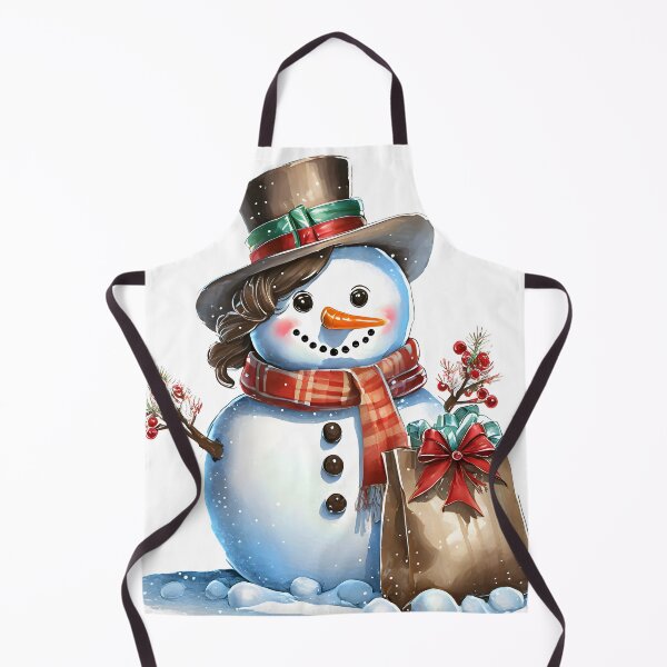 Item preview, christmas snowman woman with top hat and bag of gifts designed and sold by emaotx.