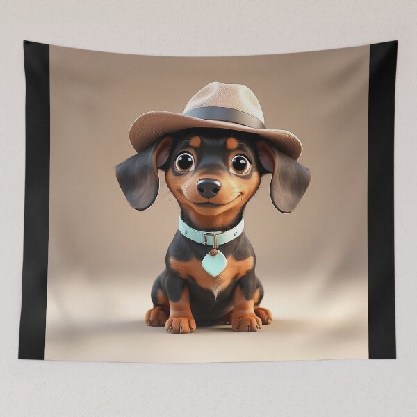 Item preview, Cute smiling cartoon Dachshund dog designed and sold by Colorful-Worlds.