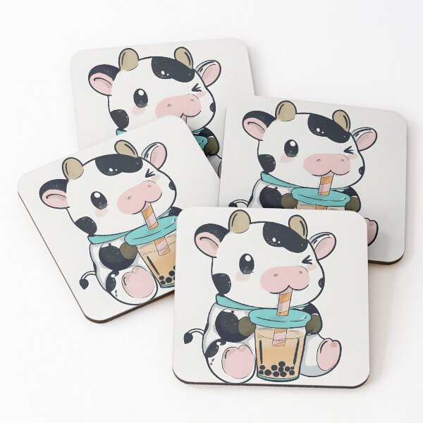 Item preview, Cute Boba Cow Kawaii Watercolor designed and sold by ScarletGoldenOx.