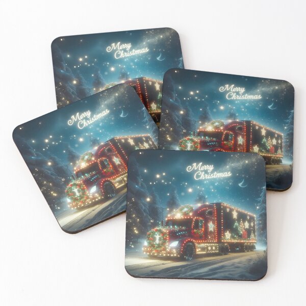 Item preview, Merry Christmas truck designed and sold by AI-Only Creations.