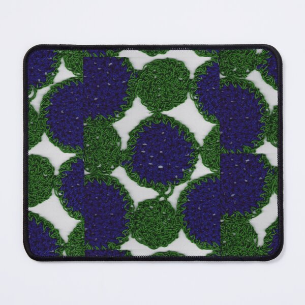 Item preview, knitted background from green and blue twine circles designed and sold by colorfulglee.