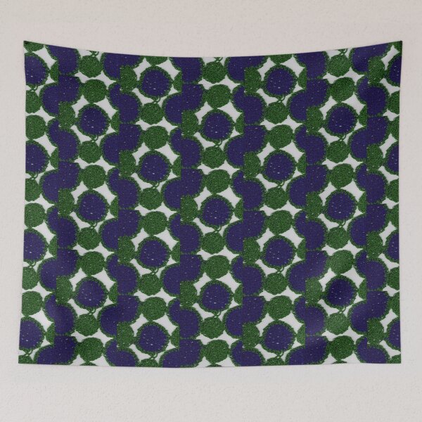 Item preview, knitted background from green and blue twine circles designed and sold by colorfulglee.