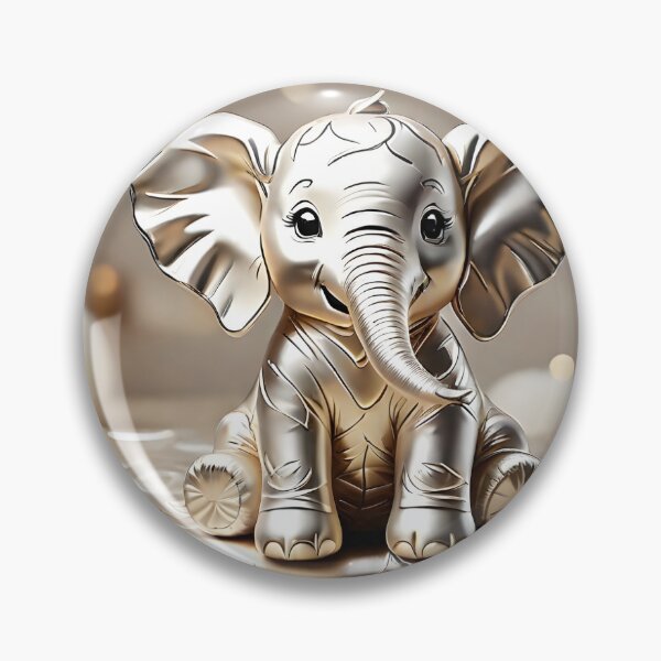 Aperçu de l'œuvre Joli bébé éléphant - Métallisé créée et vendue par ShePrompts.