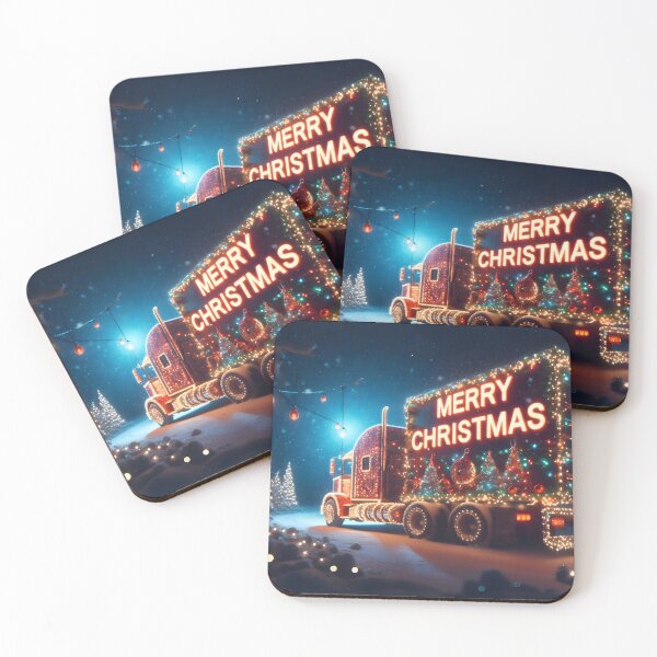 Item preview, Merry Christmas truck designed and sold by AI-Only Creations.