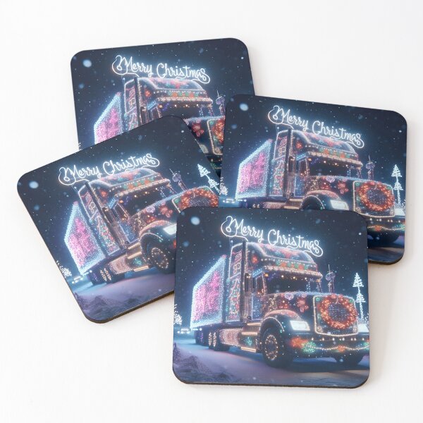 Item preview, Merry Christmas truck designed and sold by AI-Only Creations.