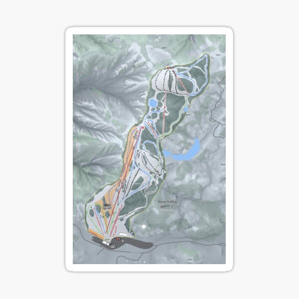 Snow Valley Resort Trail Map Sticker For Sale By Mapsynergy Redbubble 4852