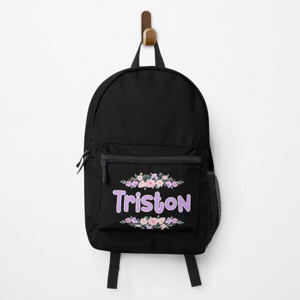 Item preview, Purple Flower Triston Name Label (Black) designed and sold by NormadWorld.