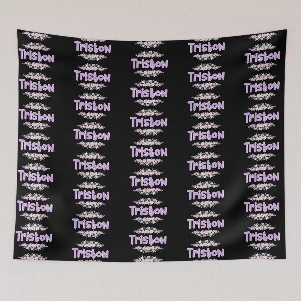 Item preview, Purple Flower Triston Name Label (Black) designed and sold by NormadWorld.