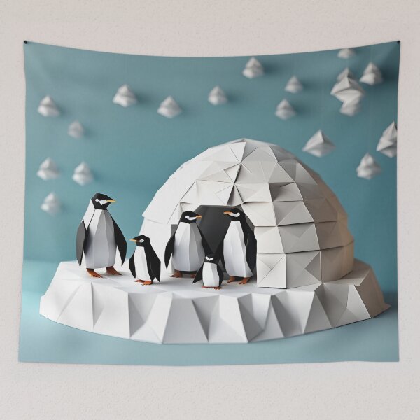 Item preview, Origami Art - Igloo Nursery: Adorable Baby Penguins in a Winter Wonderland designed and sold by ArtfulFolds.