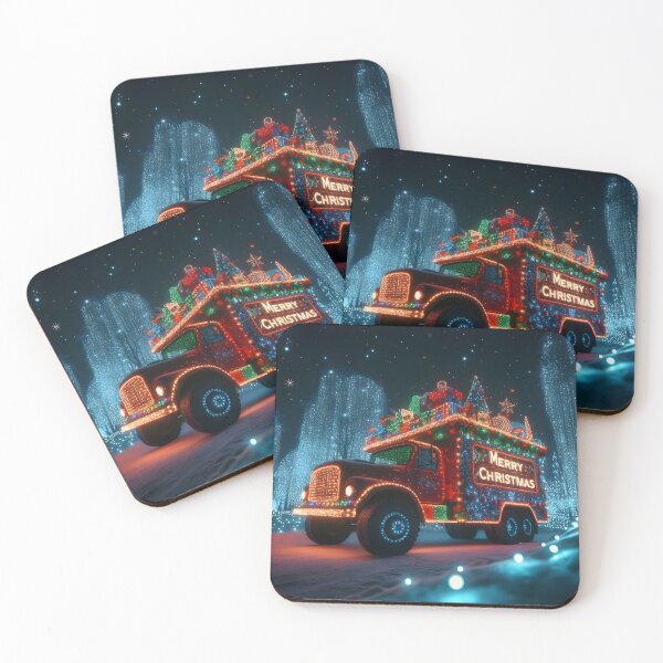 Item preview, Merry Christmas truck designed and sold by AI-Only Creations.