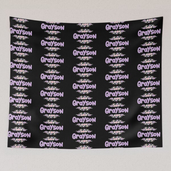 Item preview, Purple Flower Grayson Name Label (Black) designed and sold by NormadWorld.