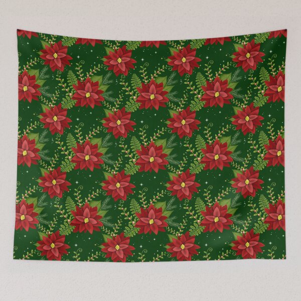 Item preview, Festive Poinsettia Floral - Green designed and sold by JaselviiStudio.