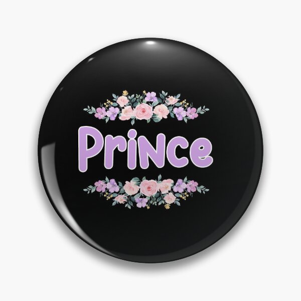 Item preview, Purple Flower Prince Name Label (Black) designed and sold by NormadWorld.