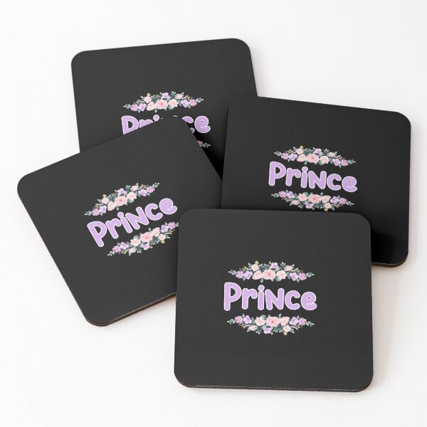 Item preview, Purple Flower Prince Name Label (Black) designed and sold by NormadWorld.