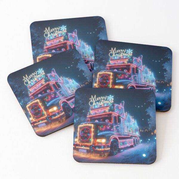 Item preview, Merry Christmas truck designed and sold by AI-Only Creations.