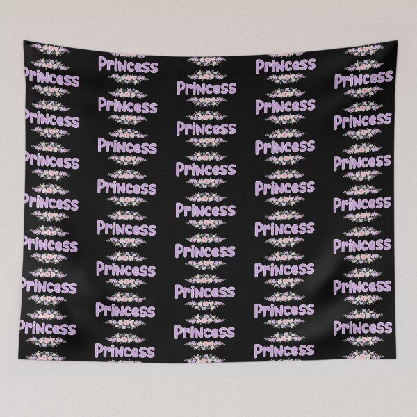 Item preview, Purple Flower Princess Name Label (Black) designed and sold by NormadWorld.