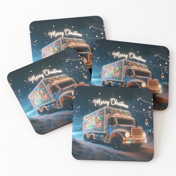 Item preview, Merry Christmas truck designed and sold by AI-Only Creations.