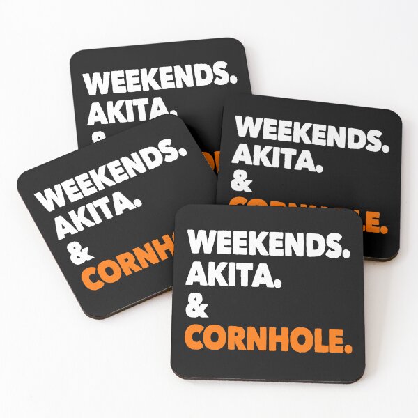 Item preview, Weekends Akita and Cornhole Funny Dog Gift  designed and sold by Guarddogdrive.