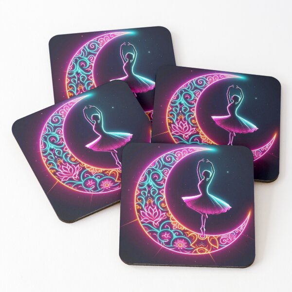 Item preview, Neon Crescent Moon Floral Ballet designed and sold by Neontuna.