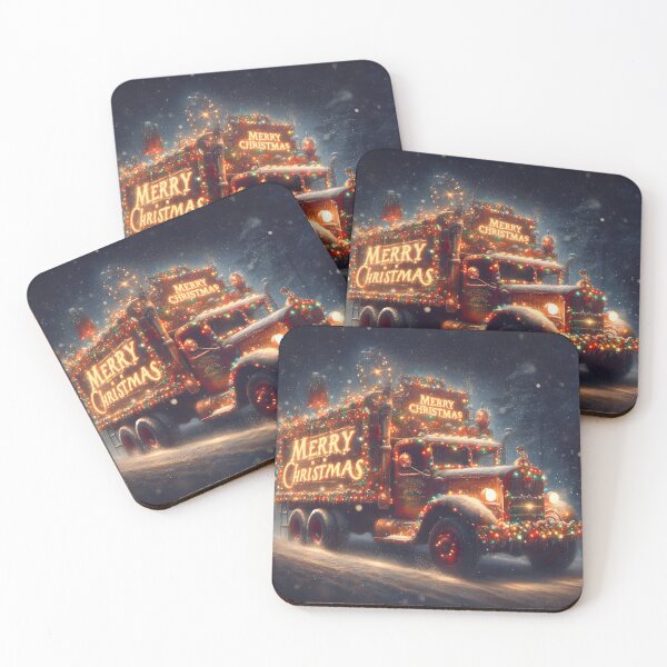 Item preview, Merry Christmas truck designed and sold by AI-Only Creations.