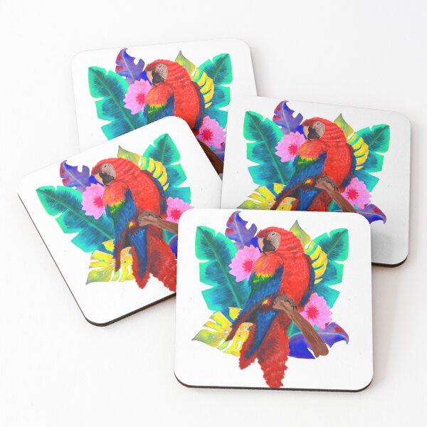 Item preview, Ecuadorian macaw with flowers designed and sold by andrexart.