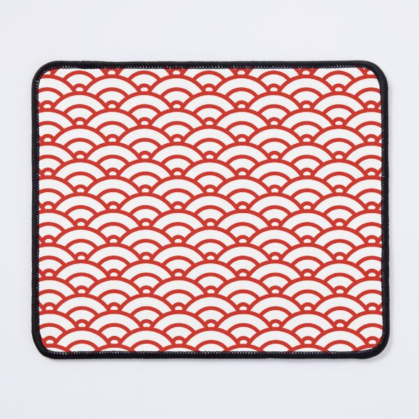 Item preview, Red White Arches Semicircles Mountains Geometric Symmetrical Classic Japan Scallop Pattern designed and sold by PenguinForests.