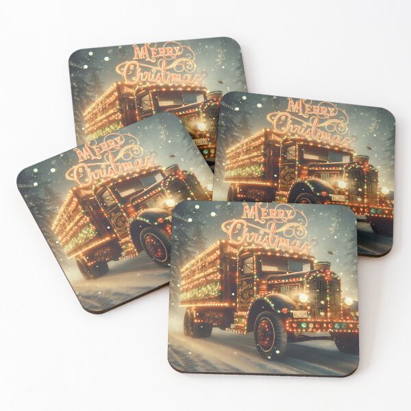 Item preview, Merry Christmas truck designed and sold by AI-Only Creations.