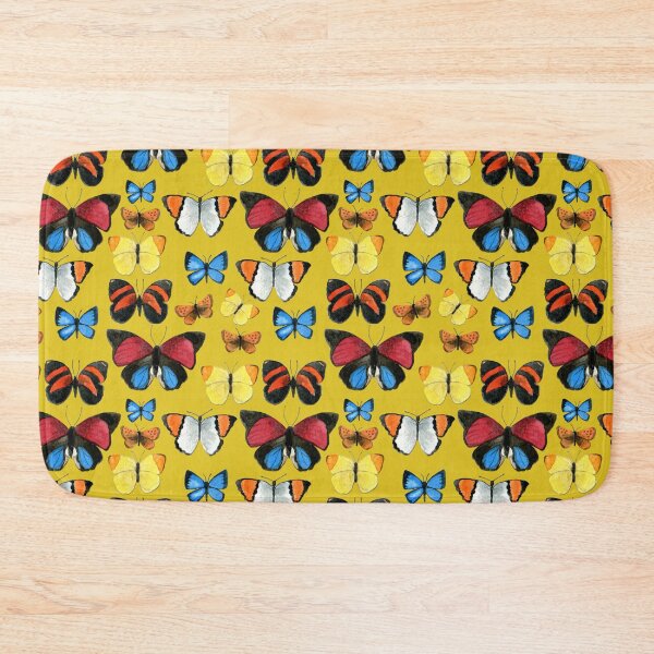 Item preview, Watercolour Butterflies on Mustard yellow - Joyful pattern by Cecca Designs designed and sold by Cecca-Designs.