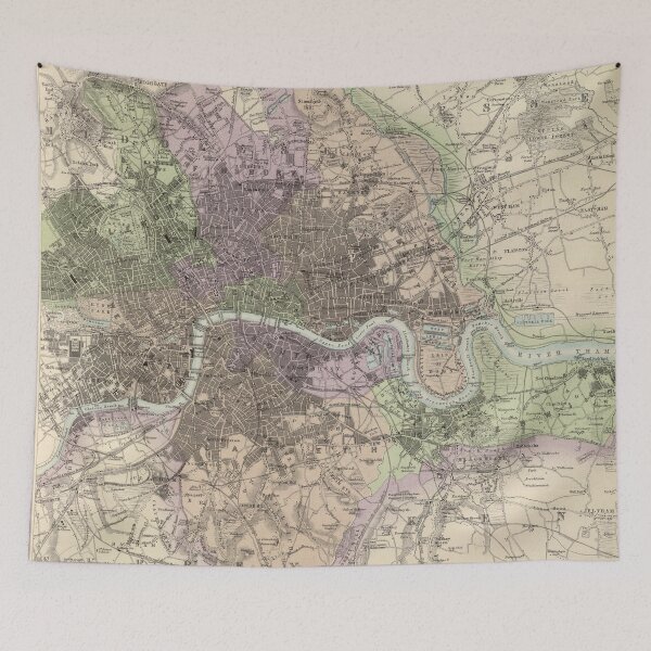 Item preview, Vintage Map of London England (1872) designed and sold by BravuraMedia.