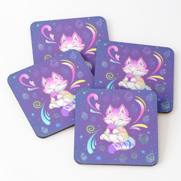 Item preview, Rainbow Kitty with Cupcake designed and sold by Dragons and Beasties.