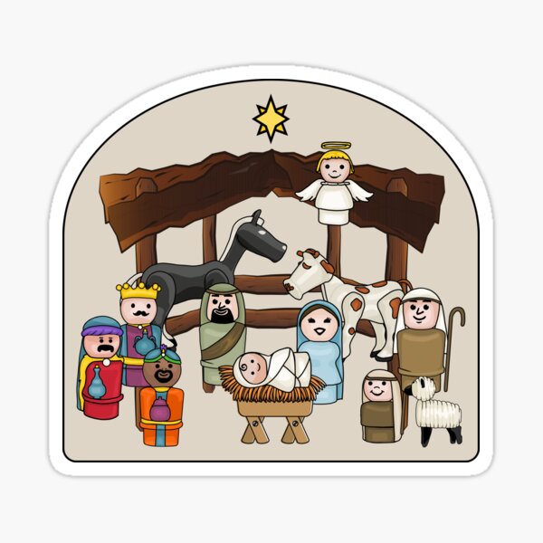 Item preview, Little Round People Cute Nativity designed and sold by Unhinged Heather.