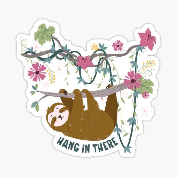 Item preview, Hang In There Sloth Jungle Vines designed and sold by simiswimstudio.
