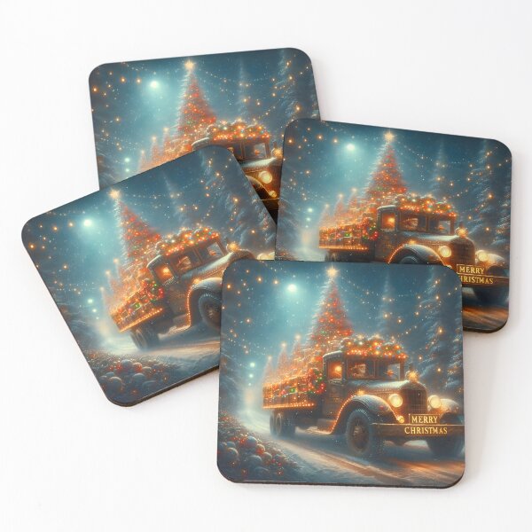 Item preview, Merry Christmas truck designed and sold by AI-Only Creations.