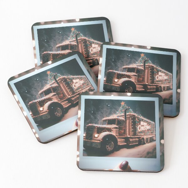 Item preview, Merry Christmas truck designed and sold by AI-Only Creations.
