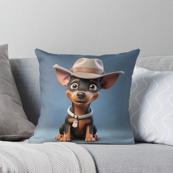 Item preview, Cute smiling cartoon Doberman Pinscher dog designed and sold by Colorful-Worlds.