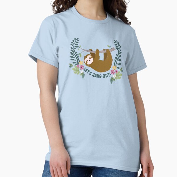 Item preview, Let's Hang Out Sloth Jungle Flowers designed and sold by simiswimstudio.