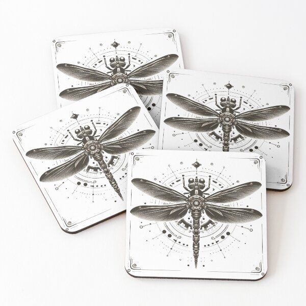 Item preview, Black and White Steampunk Dragonfly designed and sold by organicgal.
