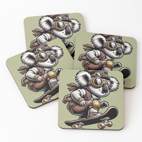 Item preview, Steampunk Skater Koala designed and sold by Variety Vault.