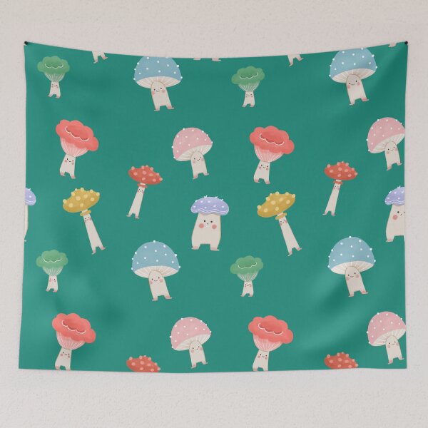 Item preview, Cute Pastel Mushroom Seamless Pattern designed and sold by mushnpotato.