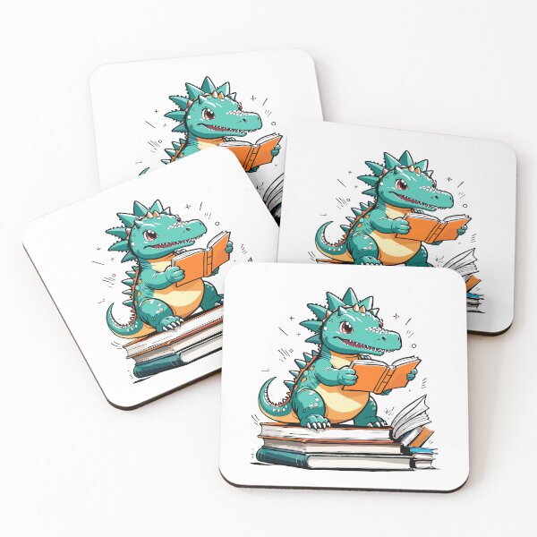Item preview, Cute stegosaurus dinosaur reading book designed and sold by MindFrank.