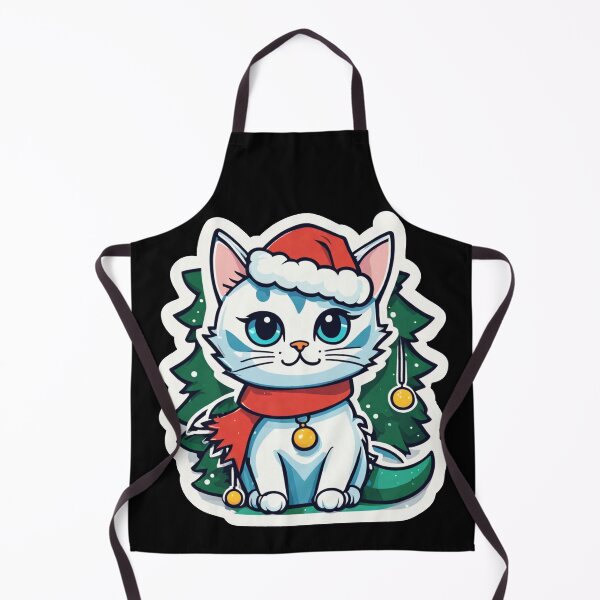 Item preview, Cute white Christmas cat with blue eyes. Cat Christmas gift. designed and sold by By-Jeff.