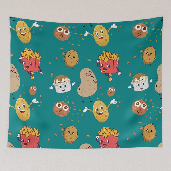 Item preview, Funny and Savory Potatoes Seamless Pattern designed and sold by mushnpotato.