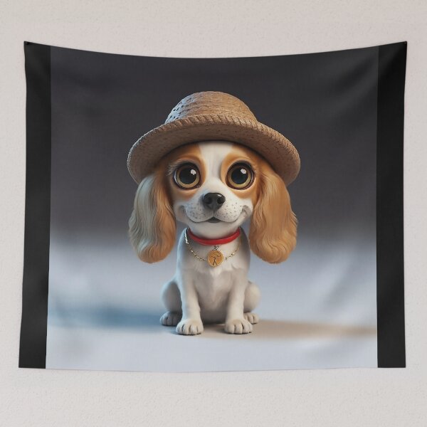 Item preview, Cute smiling cartoon Cavalier dog designed and sold by Colorful-Worlds.