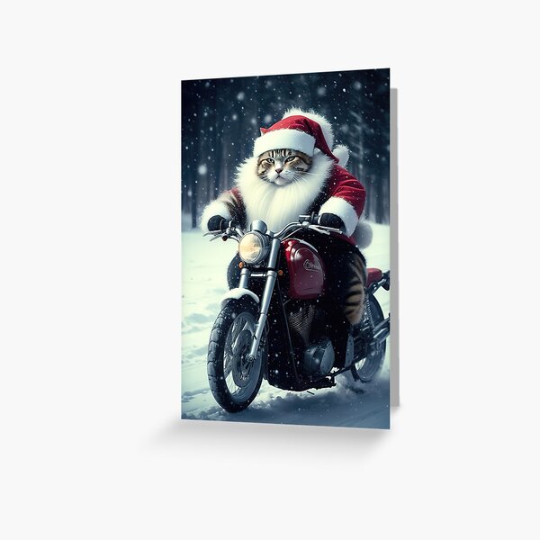 Item preview, Fat Santa Cat on a Winter Bike Adventure designed and sold by RK - Shop.