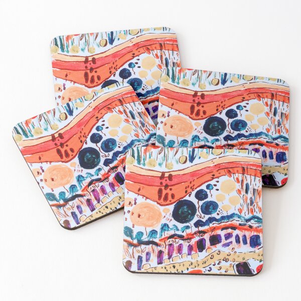 Item preview, Abstract orange and blue scene designed and sold by ArtbyColleen.