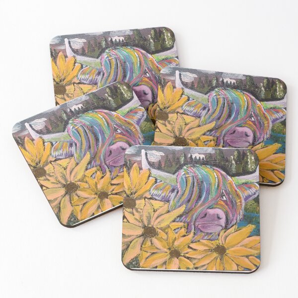 Item preview, Highland cow and sunflower  designed and sold by Socially Transmitted Disorder .