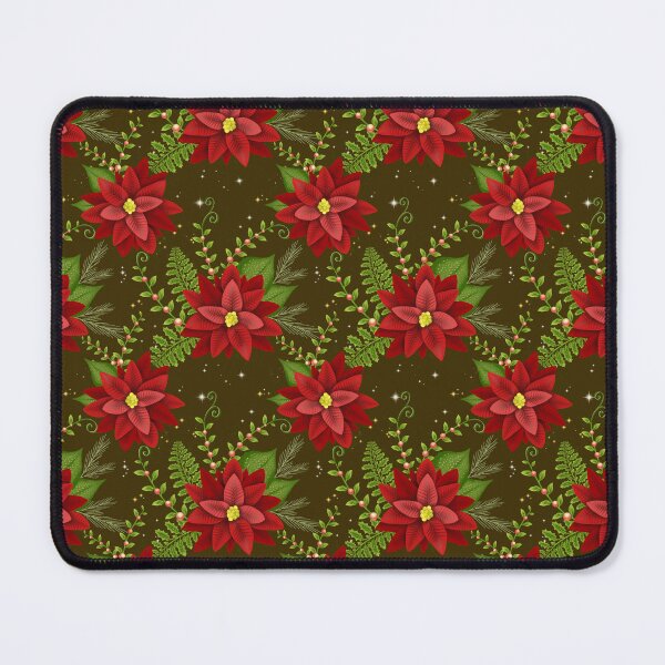 Item preview, Festive Poinsettia Floral - Brown designed and sold by JaselviiStudio.