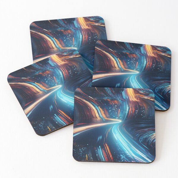 Item preview, Neon Pulse: Hypnotic Digital Impressionism of Speeding Light Trails designed and sold by polonuim210.