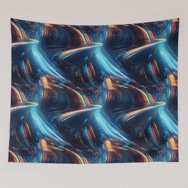 Item preview, Neon Pulse: Hypnotic Digital Impressionism of Speeding Light Trails designed and sold by polonuim210.