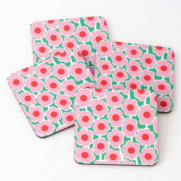 Item preview, Iconic Retro Scandinavian Abstract Floral Pattern in Pink and Green designed and sold by Deutschic.